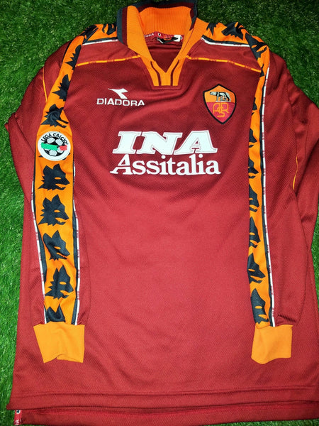 Totti As Roma Diadora 1998 1999 Long Sleeve Jersey Maglia Shirt L foreversoccerjerseys