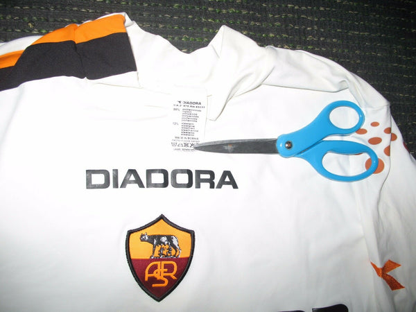 Totti As Roma Diadora 2004 2005 White Jersey Shirt Maglia XL - foreversoccerjerseys