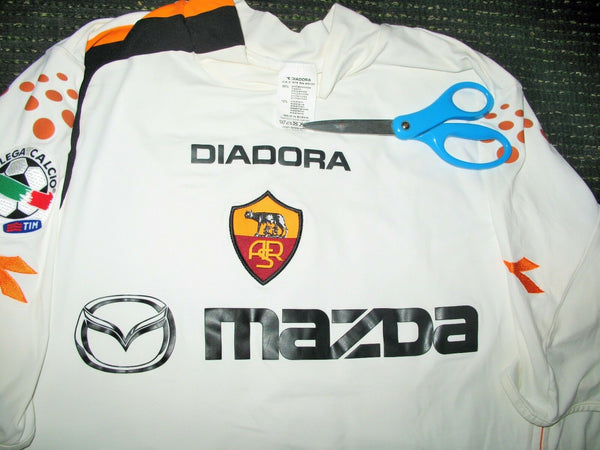 Totti As Roma Diadora 2004 2005 White Jersey Shirt Maglia XL - foreversoccerjerseys