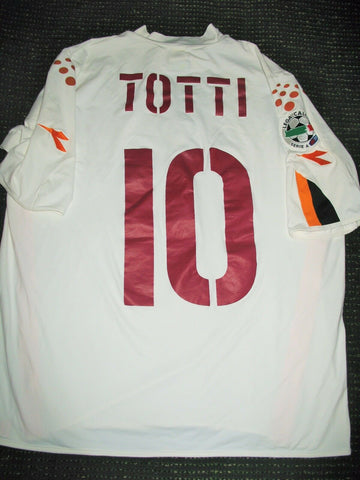 Totti As Roma Diadora 2004 2005 White Jersey Shirt Maglia XL - foreversoccerjerseys