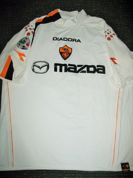 Totti As Roma Diadora 2004 2005 White Jersey Shirt Maglia XL - foreversoccerjerseys