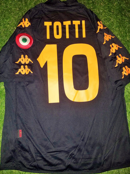 Totti As Roma Kappa 2008 2009 Black Jersey Maglia Shirt L foreversoccerjerseys