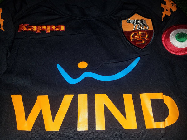 Totti As Roma Kappa 2008 2009 Black Jersey Maglia Shirt L foreversoccerjerseys