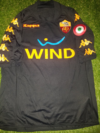 Totti As Roma Kappa 2008 2009 Black Jersey Maglia Shirt L foreversoccerjerseys