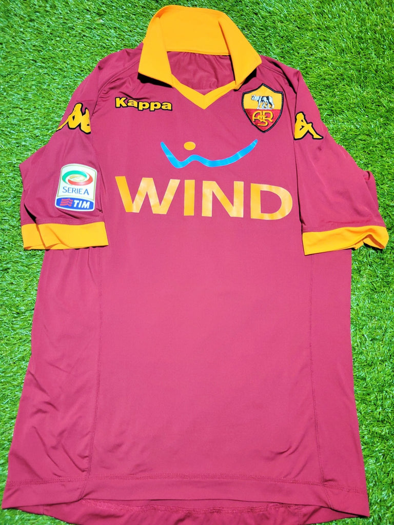 Totti As Roma Kappa 2013 Home Soccer Jersey Maglia Shirt L – foreversoccerjerseys
