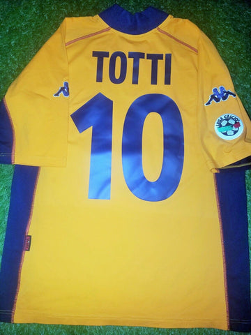 Totti As Roma Kappa Orange 3rd Jersey 2001 2002 Shirt Maglia XL - foreversoccerjerseys