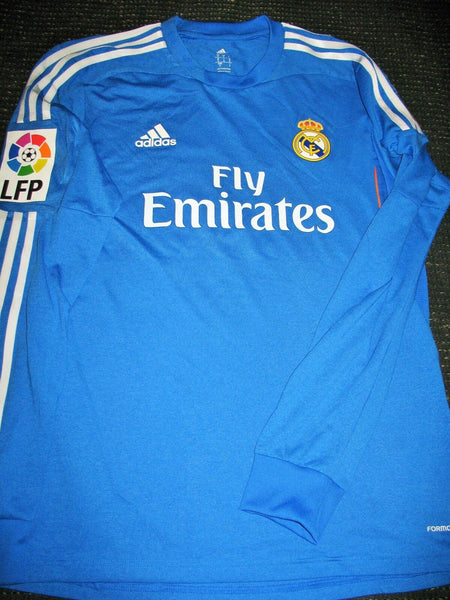 Varane Real Madrid MATCH WORN Blue 2013 2014 Jersey Camiseta Shirt Maillot L - foreversoccerjerseys