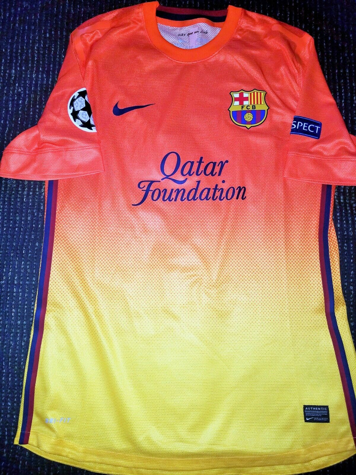 Villa Barcelona 2012 2013 UEFA Match Worn Jersey Camiseta Shirt - foreversoccerjerseys