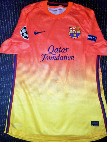 Villa Barcelona 2012 2013 UEFA Match Worn Jersey Camiseta Shirt - foreversoccerjerseys