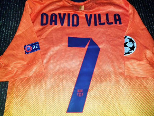 Villa Barcelona 2012 2013 UEFA Match Worn Jersey Camiseta Shirt - foreversoccerjerseys