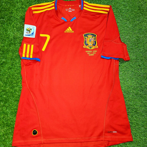 Villa Spain 2010 WORLD CUP SEMI FINAL Jersey Espana Camiseta Trikot Shirt L SKU# P47902 foreversoccerjerseys