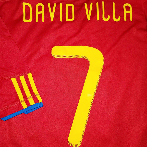 Villa Spain 2010 WORLD CUP SEMI FINAL Jersey Espana Camiseta Trikot Shirt L SKU# P47902 foreversoccerjerseys