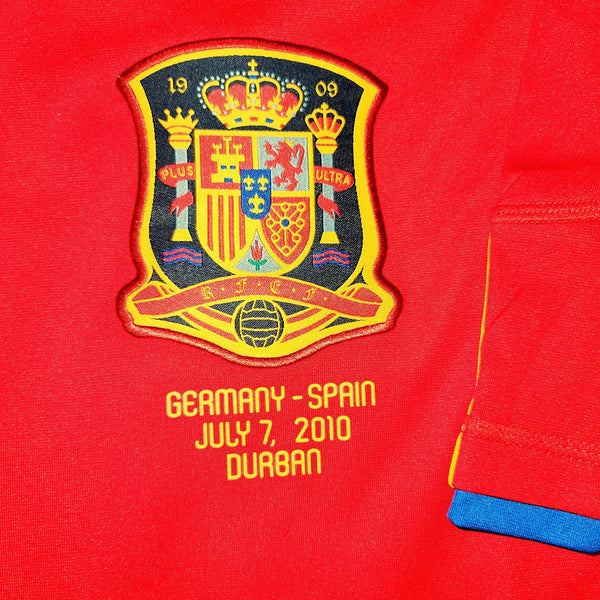 Villa Spain 2010 WORLD CUP SEMI FINAL Jersey Espana Camiseta Trikot Shirt L SKU# P47902 foreversoccerjerseys