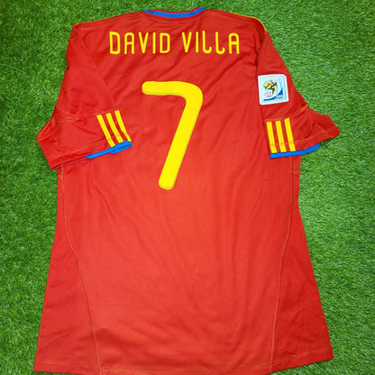 Villa Spain 2010 WORLD CUP SEMI FINAL Jersey Espana Camiseta Trikot Shirt L SKU# P47902 foreversoccerjerseys