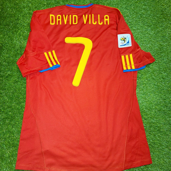 Villa Spain 2010 WORLD CUP SEMI FINAL Jersey Espana Camiseta Trikot Shirt L SKU# P47902 foreversoccerjerseys