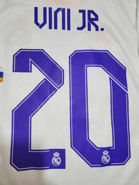 Vinicius Jr Real Madrid 2021 2022 UEFA FINAL Home Jersey Camiseta Shirt BNWT M SKU# GQ1359 Adidas