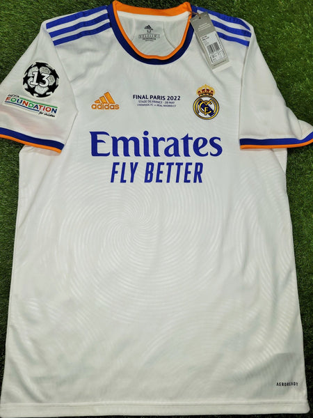 Vinicius Jr Real Madrid 2021 2022 UEFA FINAL Home Jersey Camiseta Shirt BNWT M SKU# GQ1359 Adidas