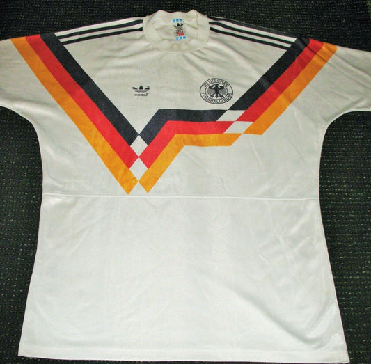 West Germany Adidas 1990 WORLD CUP Jersey Shirt Deutschland Trikot L - foreversoccerjerseys