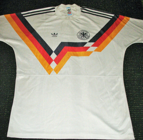 West Germany Adidas 1990 WORLD CUP Jersey Shirt Deutschland Trikot L - foreversoccerjerseys