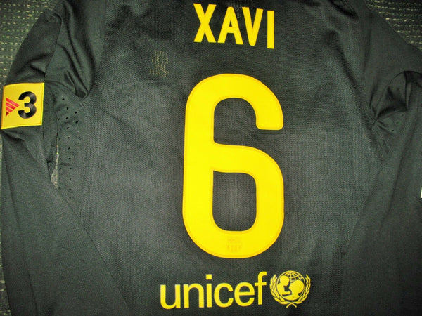 Xavi Barcelona Match Issued Black Long Sleeve Jersey 2011 2012 Shirt Camiseta M - foreversoccerjerseys