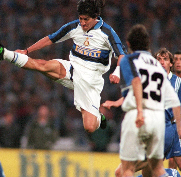 Zamorano Inter Milan Umbro 1996 1997 DEBUT White Away Jersey Shirt Maglia L foreversoccerjerseys