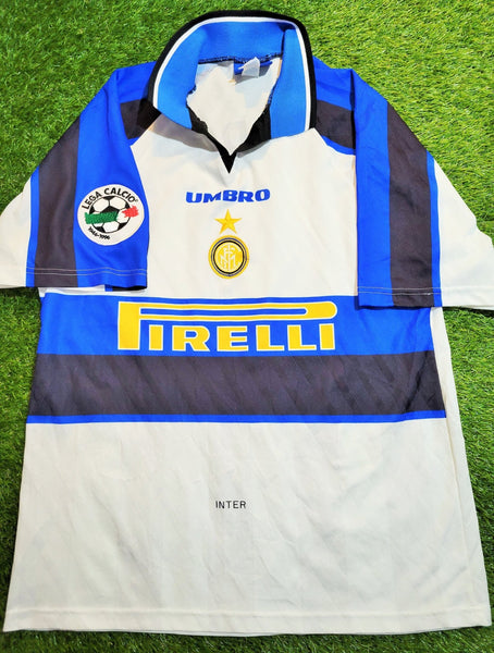 Zamorano Inter Milan Umbro 1996 1997 DEBUT White Away Jersey Shirt Maglia L foreversoccerjerseys