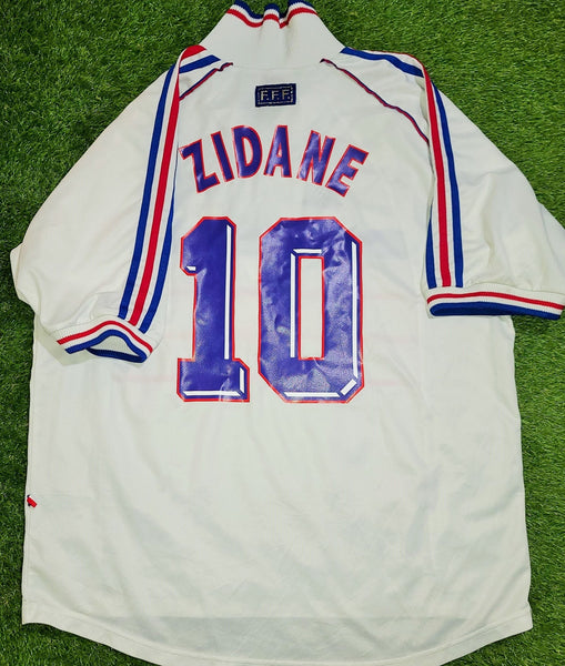 Zidane France 1998 WORLD CUP Away Adidas Jersey Maillot Shirt Trikot M foreversoccerjerseys