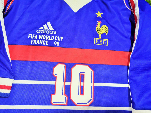 Zidane France 1998 WORLD CUP FINAL Home Jersey Maillot Shirt L Adidas