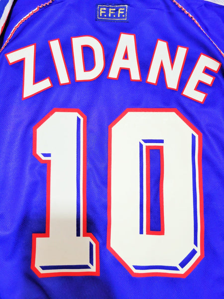 Zidane France 1998 WORLD CUP FINAL Home Soccer Jersey Shirt L Adidas