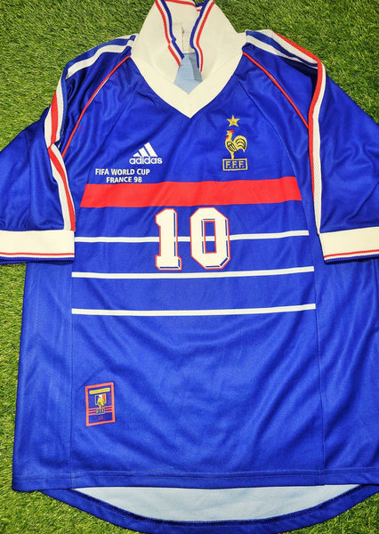 Zidane France 1998 WORLD CUP FINAL Home Soccer Jersey Shirt M SKU# 693254 AHJOO1 Adidas