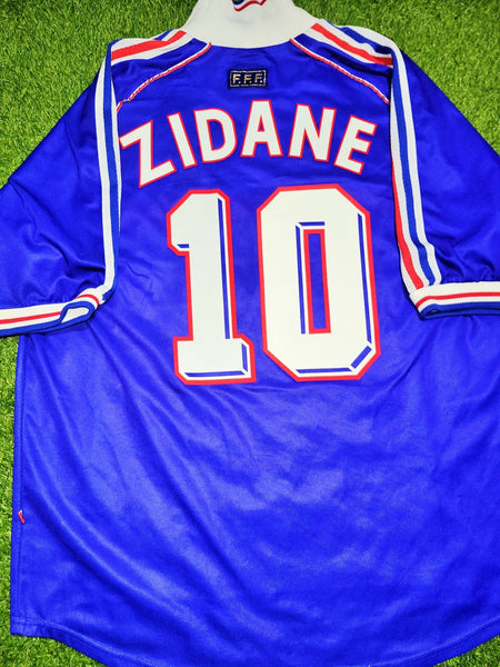 Zidane France 1998 WORLD CUP FINAL Home Soccer Jersey Shirt XL Adidas