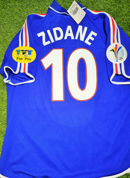 Zidane France 2000 EURO CUP Home Soccer Jersey Shirt BNWT L Adidas