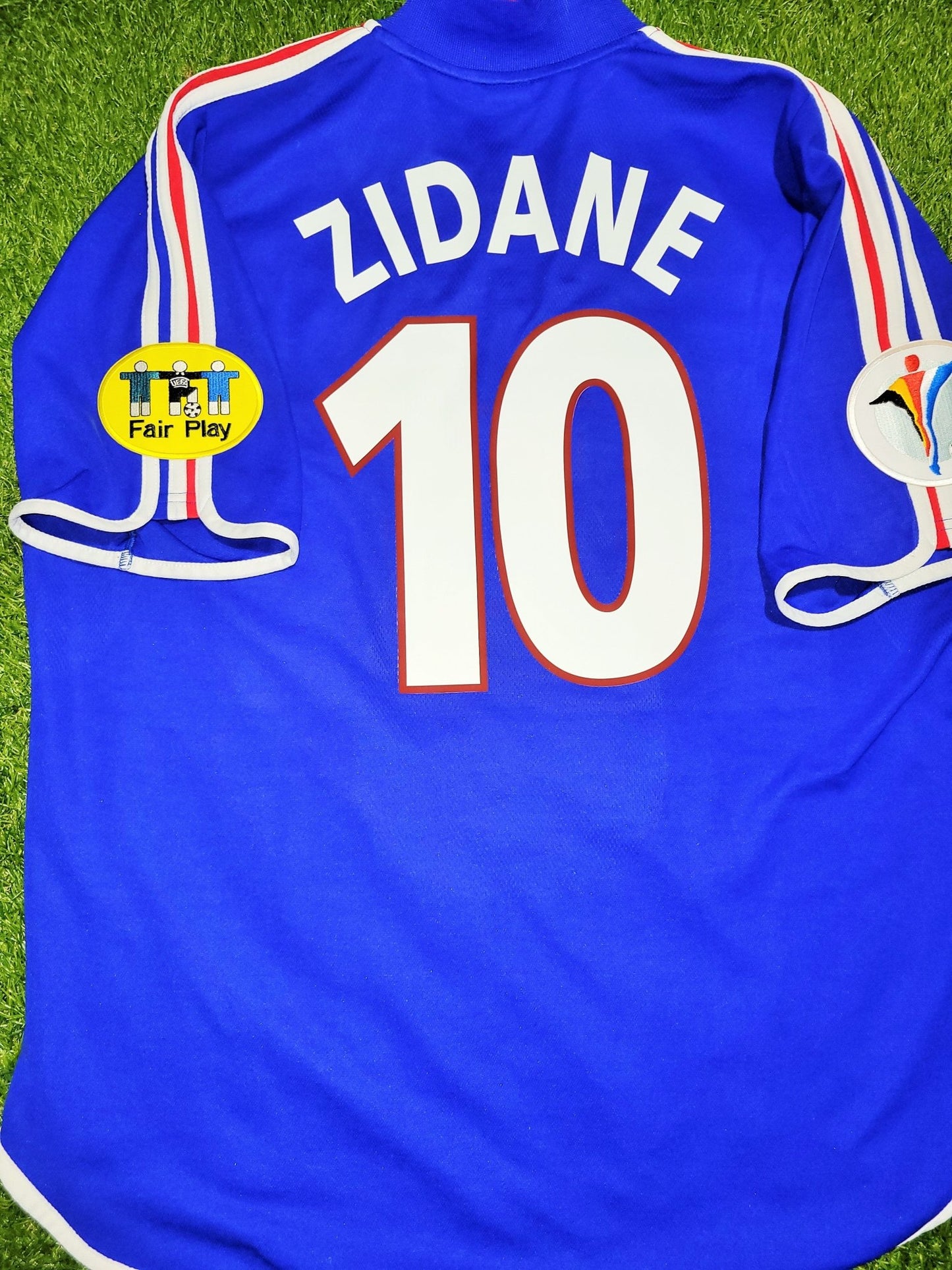 Zidane France 2000 EURO CUP Home Soccer Jersey Shirt XL SKU# 647194 Adidas