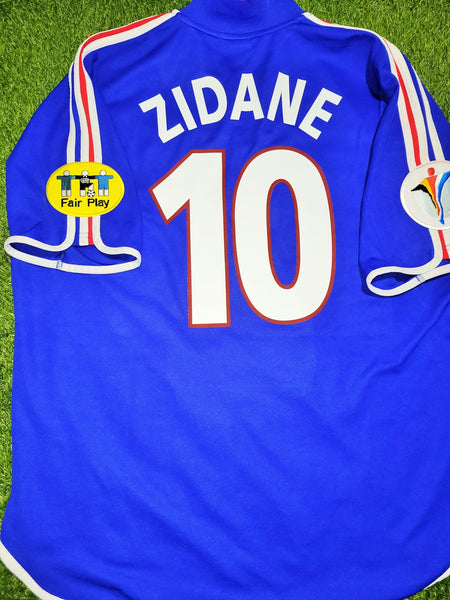 Zidane France 2000 EURO CUP Home Soccer Jersey Shirt XL SKU# 647194 Adidas