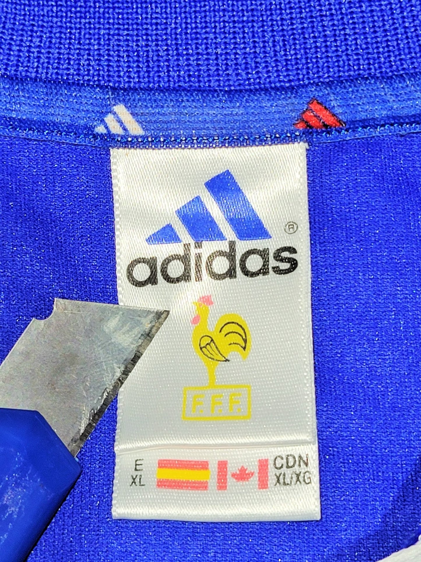 Zidane France 2000 EURO CUP Home Soccer Jersey Shirt XL SKU# 647194 Adidas
