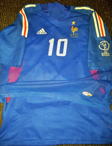 Zidane France 2002 World Cup PLAYER ISSUE Jersey Maillot Shirt Trikot L - foreversoccerjerseys