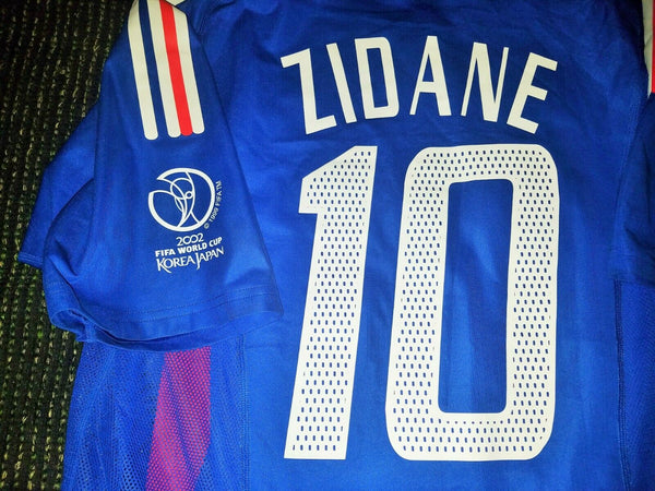 Zidane France 2002 World Cup PLAYER ISSUE Jersey Maillot Shirt Trikot L - foreversoccerjerseys