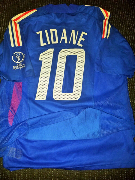 Zidane France 2002 World Cup PLAYER ISSUE Jersey Maillot Shirt Trikot L - foreversoccerjerseys