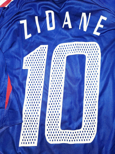 Zidane France 2004 EURO CUP PLAYER ISSUE Home Jersey Shirt Maillot XL SKU# 600397 TRI001 foreversoccerjerseys