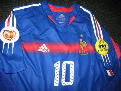 Zidane France 2004 Euro Cup Player Issue Jersey Shirt Maillot - foreversoccerjerseys