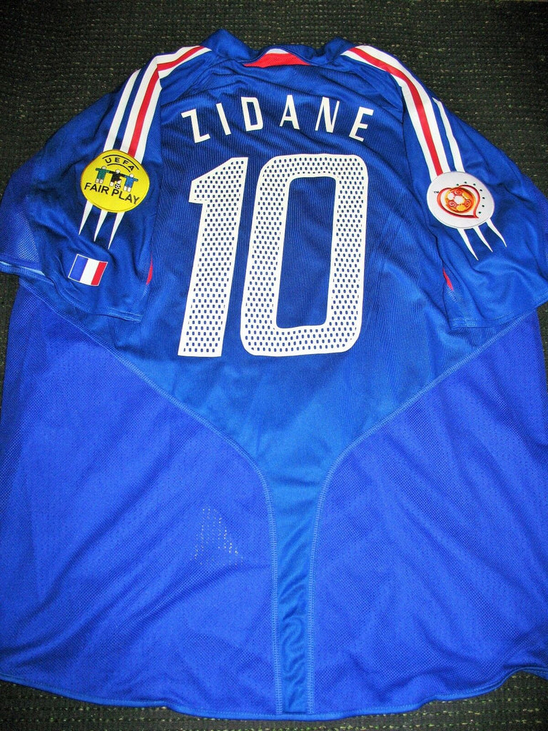 Zidane France 2004 Euro Cup Player Issue Jersey Shirt Maillot - foreversoccerjerseys