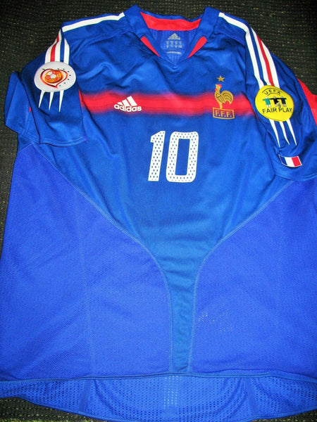 Zidane France 2004 Euro Cup Player Issue Jersey Shirt Maillot - foreversoccerjerseys