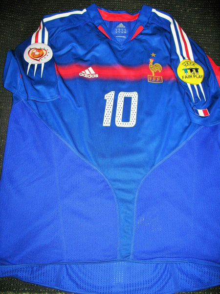 Zidane France 2004 Euro Cup Player Issue Jersey Shirt Maillot - foreversoccerjerseys