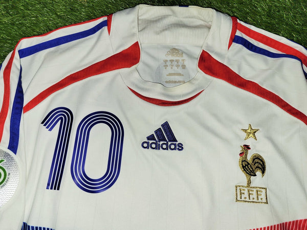 Zidane France 2006 WORLD CUP FINAL Soccer Jersey Maillot Shirt M SKU# 740125 AZB001 Adidas