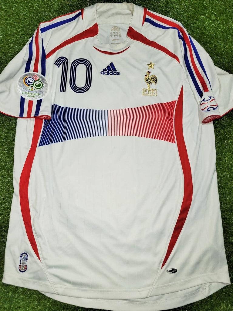 Zidane France 2006 WORLD CUP FINAL Soccer Jersey Maillot Shirt M SKU# 740125 AZB001 Adidas