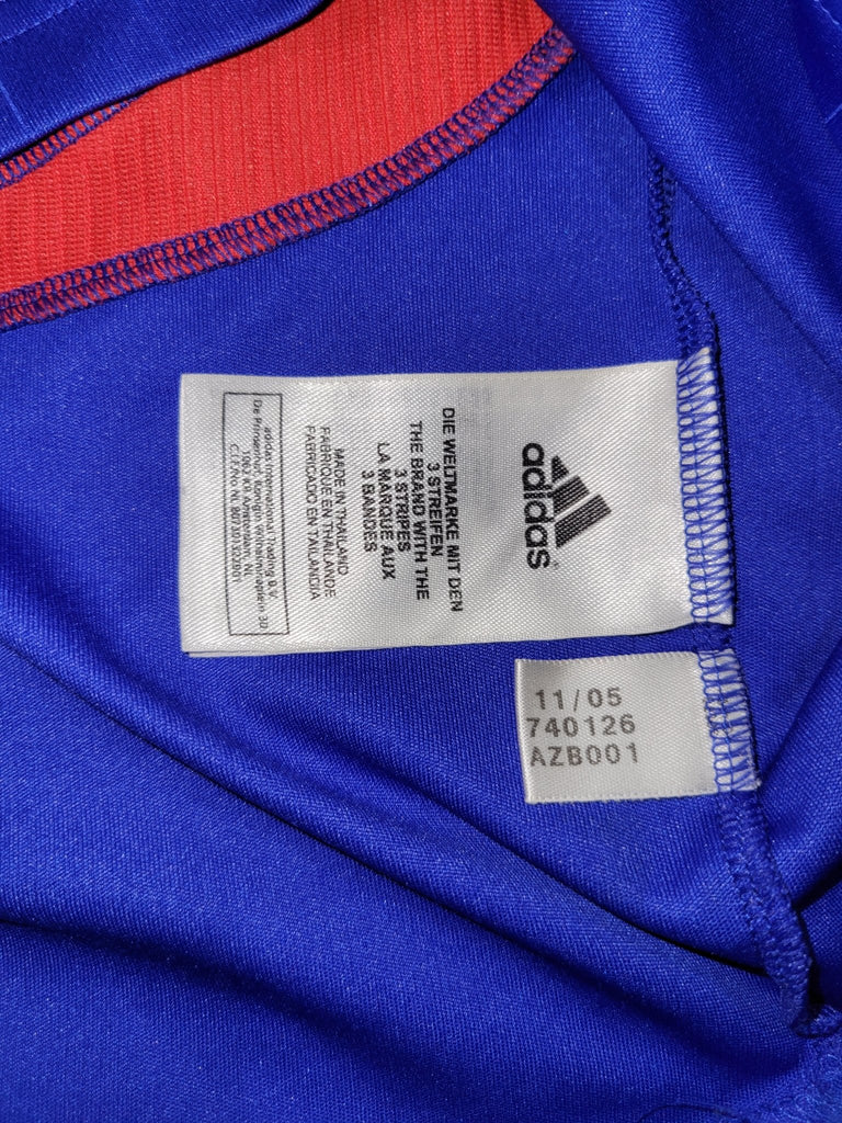 2006 Zidane #10 World Cup Adidas Mens L France FFF Soccer Jersey 740126