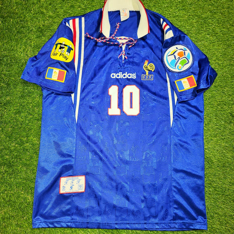 Zidane France Adidas 1996 EURO CUP Jersey Maillot Shirt M foreversoccerjerseys