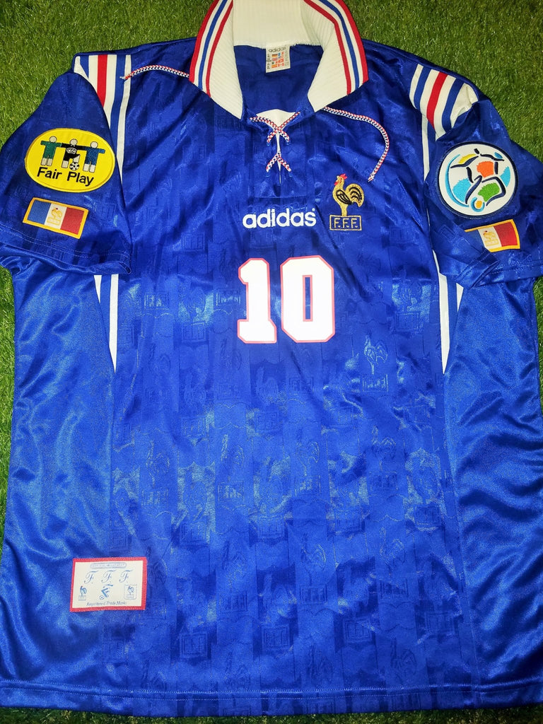Zidane France Adidas 1996 EURO CUP Jersey Maillot Shirt XL foreversoccerjerseys