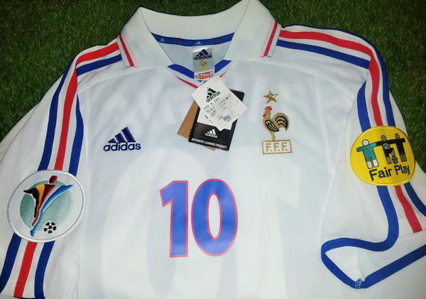 Zidane France Adidas 2000 EURO CUP Away Jersey Maillot Shirt BNWT L foreversoccerjerseys
