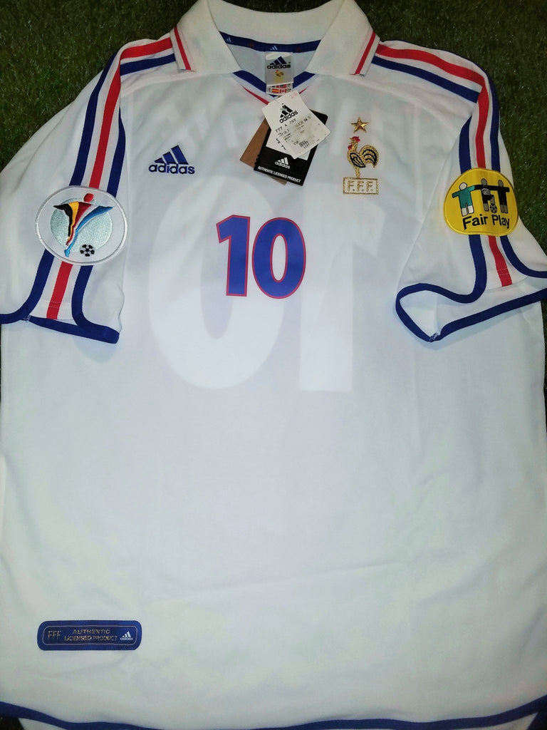 Zidane France Adidas 2000 EURO CUP Away Jersey Maillot Shirt BNWT L foreversoccerjerseys